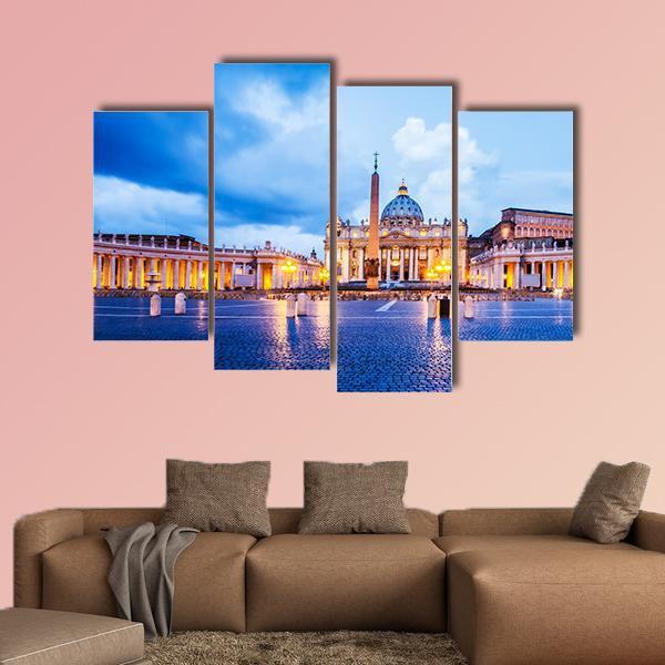 St Peter Basilica In The Vatican Of Rome Canvas Wall Art-4 Pop-Gallery Wrap-50" x 32"-Tiaracle