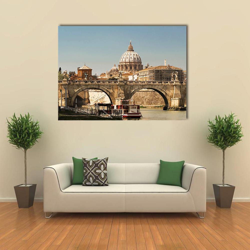 St Peter Basilica Rome Canvas Wall Art-5 Horizontal-Gallery Wrap-22" x 12"-Tiaracle
