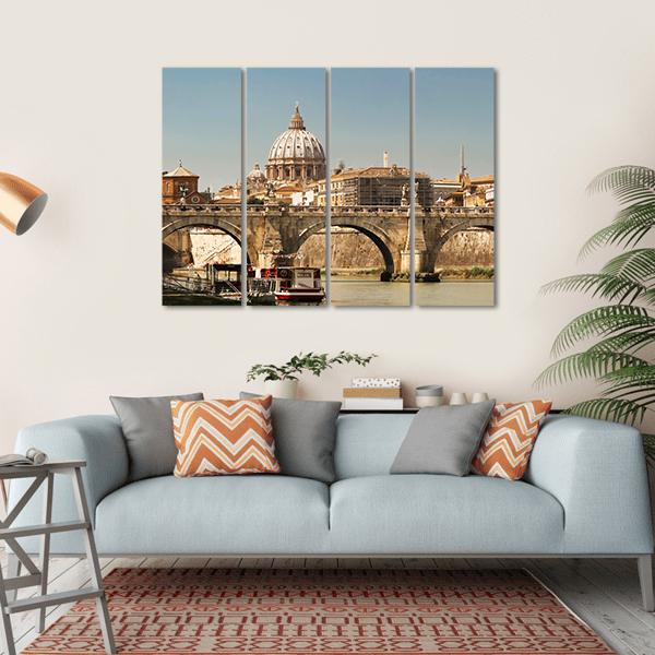 St Peter Basilica Rome Canvas Wall Art-4 Horizontal-Gallery Wrap-34" x 24"-Tiaracle