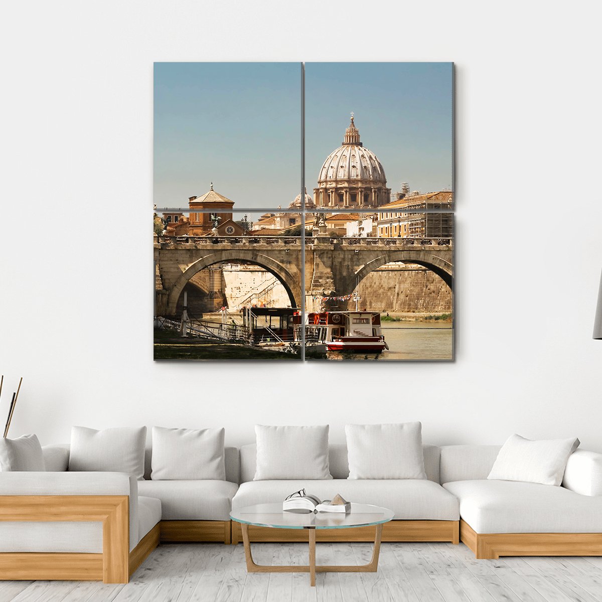 St Peter Basilica Rome Canvas Wall Art-4 Square-Gallery Wrap-17" x 17"-Tiaracle