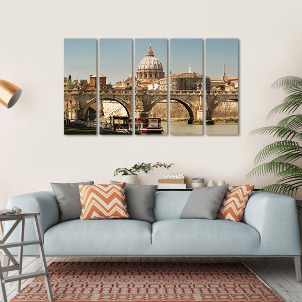 St Peter Basilica Rome Canvas Wall Art-5 Horizontal-Gallery Wrap-22" x 12"-Tiaracle