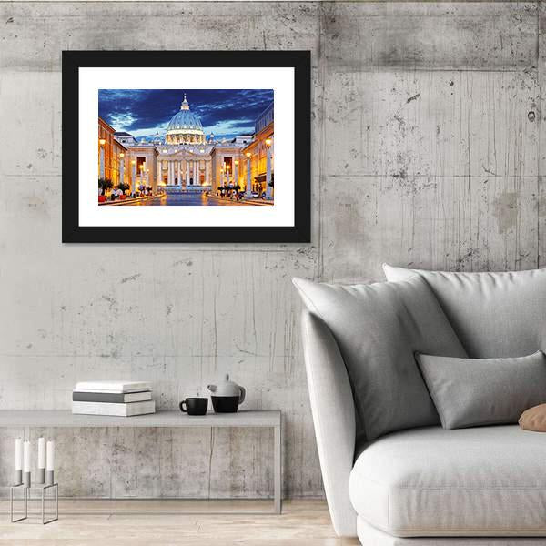 St. Peter's Basilica Canvas Wall Art-3 Horizontal-Gallery Wrap-25" x 16"-Tiaracle