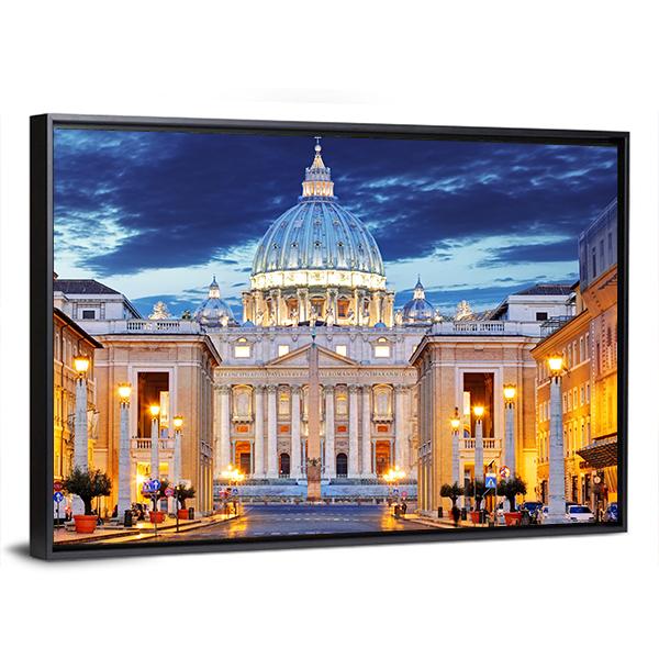 St. Peter's Basilica Canvas Wall Art-3 Horizontal-Gallery Wrap-25" x 16"-Tiaracle