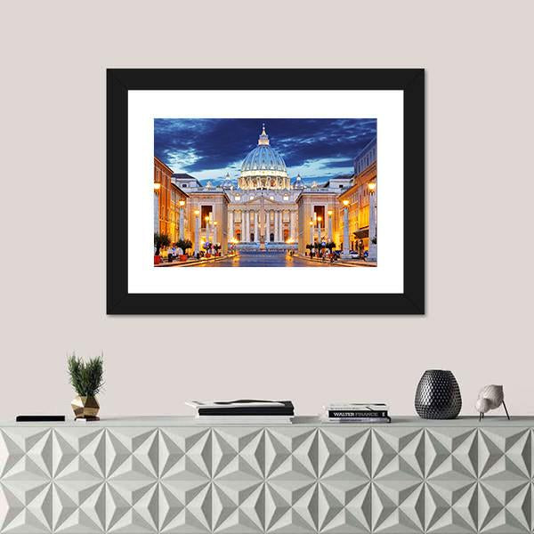 St. Peter's Basilica Canvas Wall Art-3 Horizontal-Gallery Wrap-25" x 16"-Tiaracle