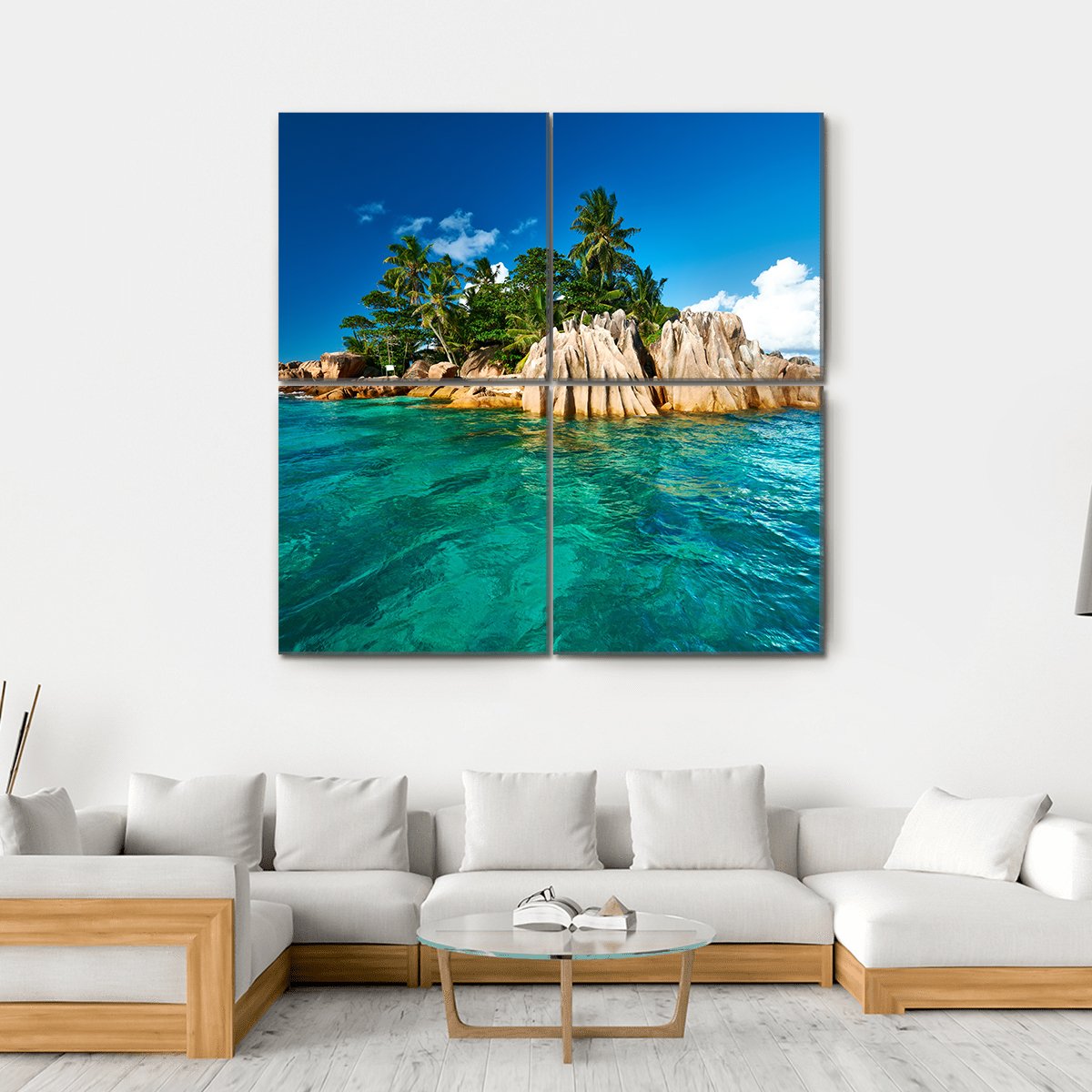 St. Pierre Island At Seychelles Canvas Wall Art-4 Square-Gallery Wrap-17" x 17"-Tiaracle
