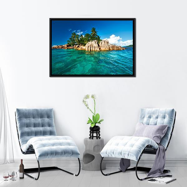 St. Pierre Island At Seychelles Canvas Wall Art-1 Piece-Floating Frame-24" x 16"-Tiaracle