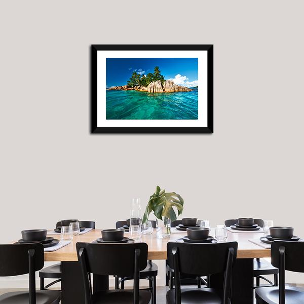 St. Pierre Island At Seychelles Canvas Wall Art-1 Piece-Framed Print-20" x 16"-Tiaracle