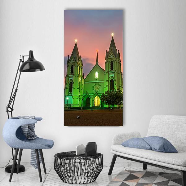 St Sebastian Cathedral Vertical Canvas Wall Art-1 Vertical-Gallery Wrap-12" x 24"-Tiaracle