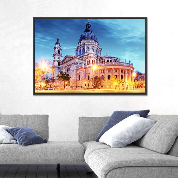 St. Stephen Basilica In Budapest Vertical Canvas Wall Art-3 Vertical-Gallery Wrap-12" x 25"-Tiaracle