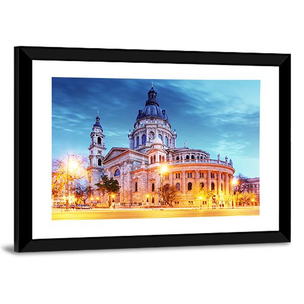 St. Stephen Basilica In Budapest Vertical Canvas Wall Art-3 Vertical-Gallery Wrap-12" x 25"-Tiaracle
