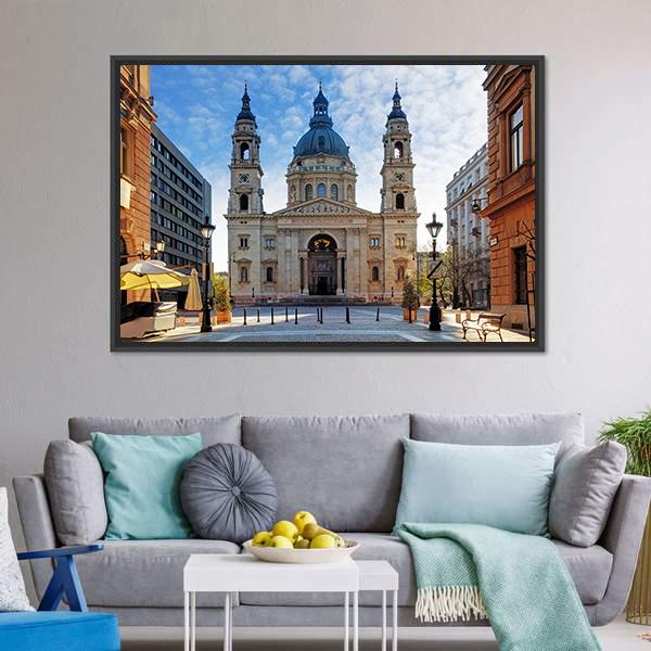 St Stephen's Basilica Canvas Wall Art-1 Piece-Floating Frame-24" x 16"-Tiaracle