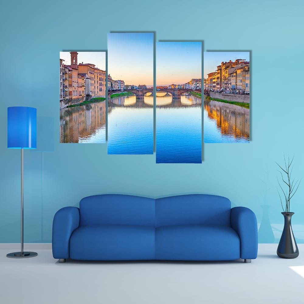 St Trinity Bridge In Florence Canvas Wall Art-4 Pop-Gallery Wrap-50" x 32"-Tiaracle
