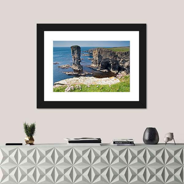 Stacks Of Yesnaby In Orkney Canvas Wall Art-1 Piece-Framed Print-20" x 16"-Tiaracle