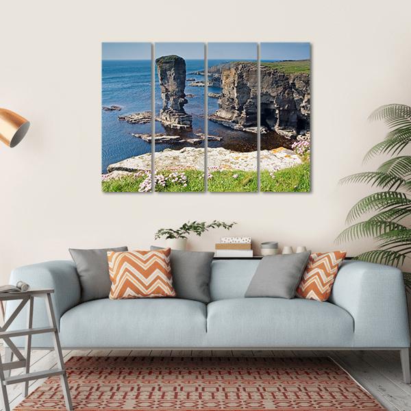 Stacks Of Yesnaby In Orkney Canvas Wall Art-4 Horizontal-Gallery Wrap-34" x 24"-Tiaracle