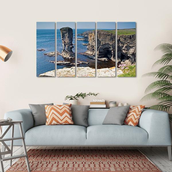 Stacks Of Yesnaby In Orkney Canvas Wall Art-5 Horizontal-Gallery Wrap-22" x 12"-Tiaracle