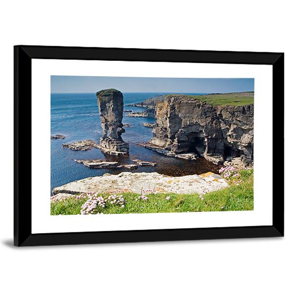 Stacks Of Yesnaby In Orkney Canvas Wall Art-3 Horizontal-Gallery Wrap-25" x 16"-Tiaracle