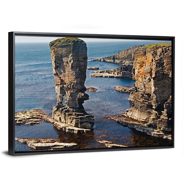 Stacks Of Yesnaby Scotland Canvas Wall Art-3 Horizontal-Gallery Wrap-25" x 16"-Tiaracle