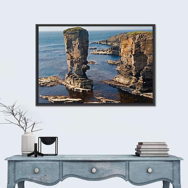 Stacks Of Yesnaby Scotland Canvas Wall Art-3 Horizontal-Gallery Wrap-25" x 16"-Tiaracle