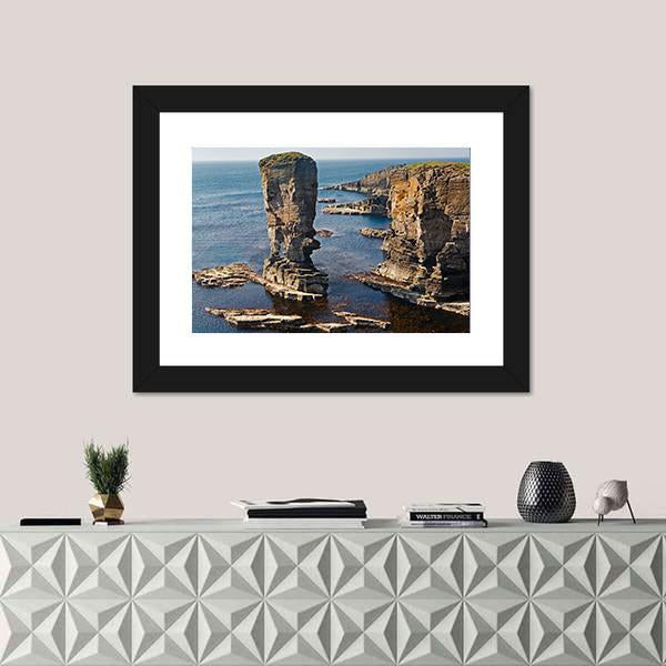 Stacks Of Yesnaby Scotland Canvas Wall Art-3 Horizontal-Gallery Wrap-25" x 16"-Tiaracle