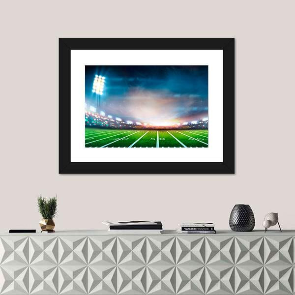 Stadium At Night Canvas Wall Art-1 Piece-Framed Print-20&quot; x 16&quot;-Tiaracle