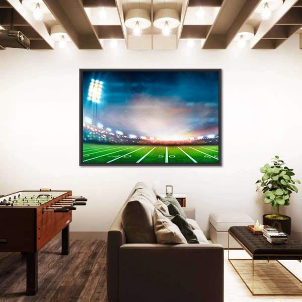 Stadium At Night Canvas Wall Art-3 Horizontal-Gallery Wrap-25" x 16"-Tiaracle