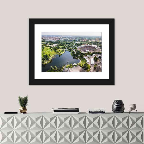 Stadium Of The Olympia Park In Munich Canvas Wall Art-1 Piece-Framed Print-20" x 16"-Tiaracle