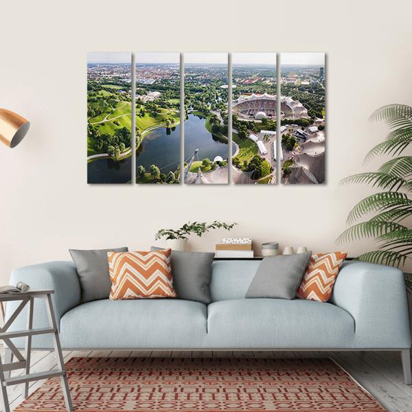 Stadium Of The Olympia Park In Munich Canvas Wall Art-5 Horizontal-Gallery Wrap-22" x 12"-Tiaracle