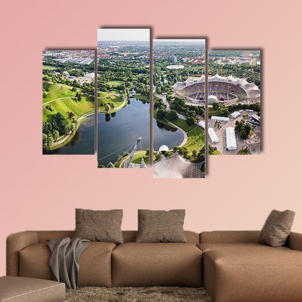 Stadium Of The Olympia Park In Munich Canvas Wall Art-4 Pop-Gallery Wrap-50" x 32"-Tiaracle