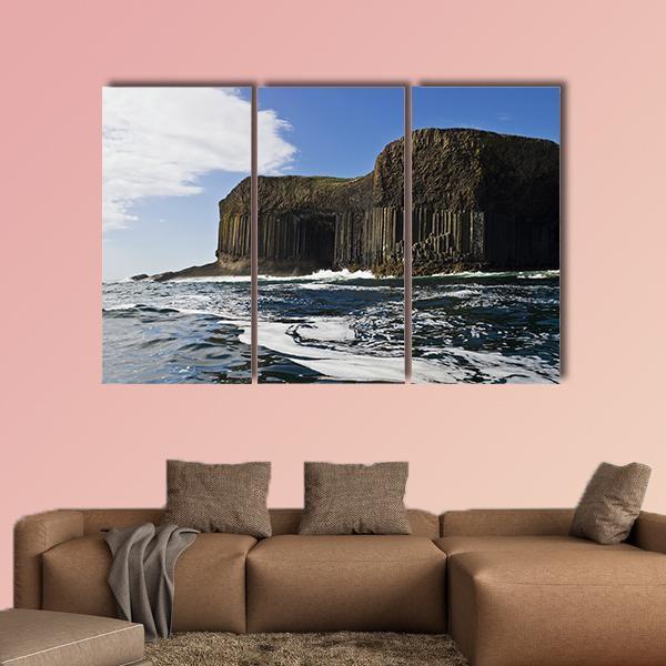 Staffa And Fingal's Cave In Scotland Canvas Wall Art-3 Horizontal-Gallery Wrap-37" x 24"-Tiaracle