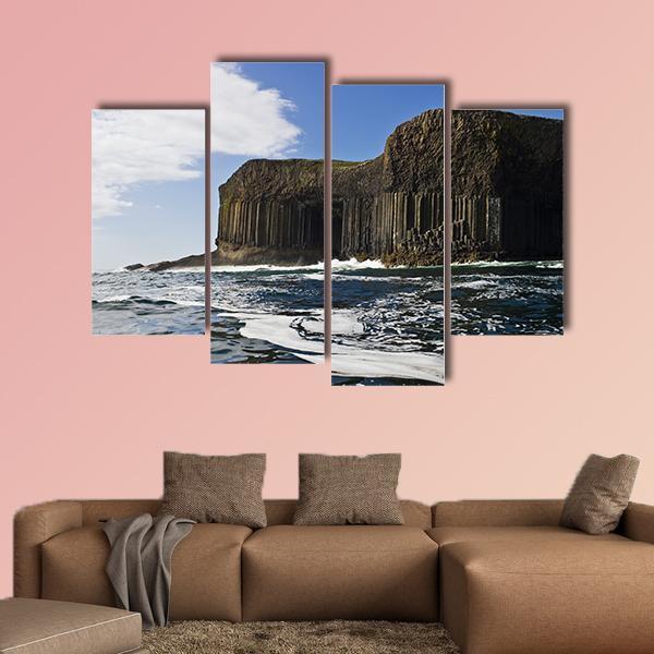 Staffa And Fingal's Cave In Scotland Canvas Wall Art-1 Piece-Gallery Wrap-48" x 32"-Tiaracle