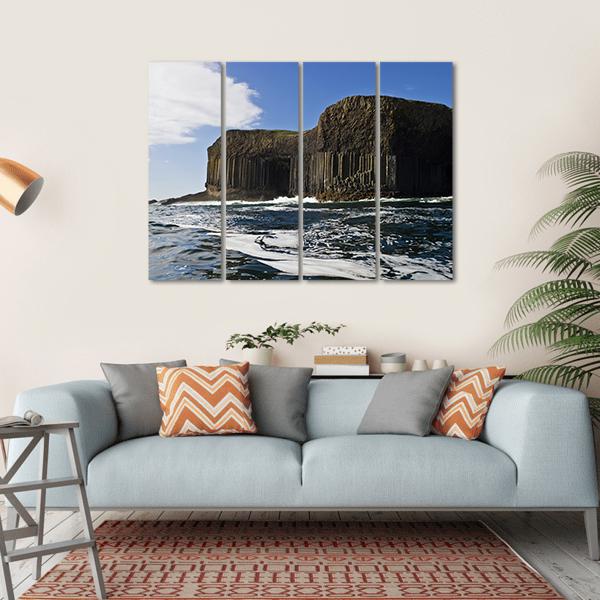 Staffa And Fingal's Cave In Scotland Canvas Wall Art-4 Horizontal-Gallery Wrap-34" x 24"-Tiaracle