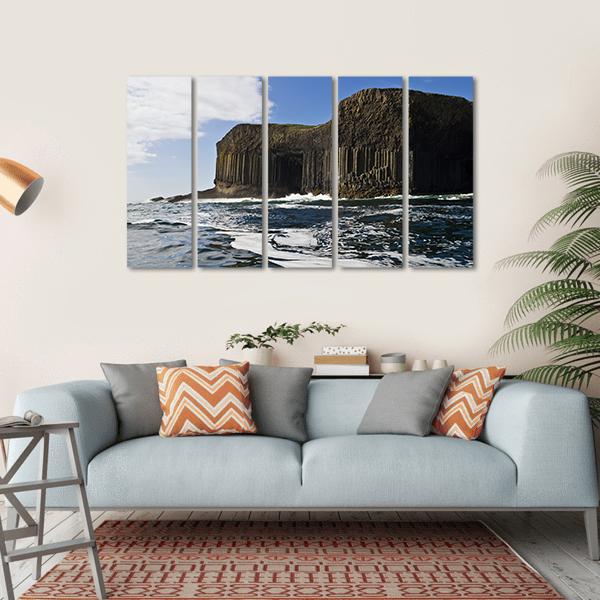 Staffa And Fingal's Cave In Scotland Canvas Wall Art-5 Horizontal-Gallery Wrap-22" x 12"-Tiaracle