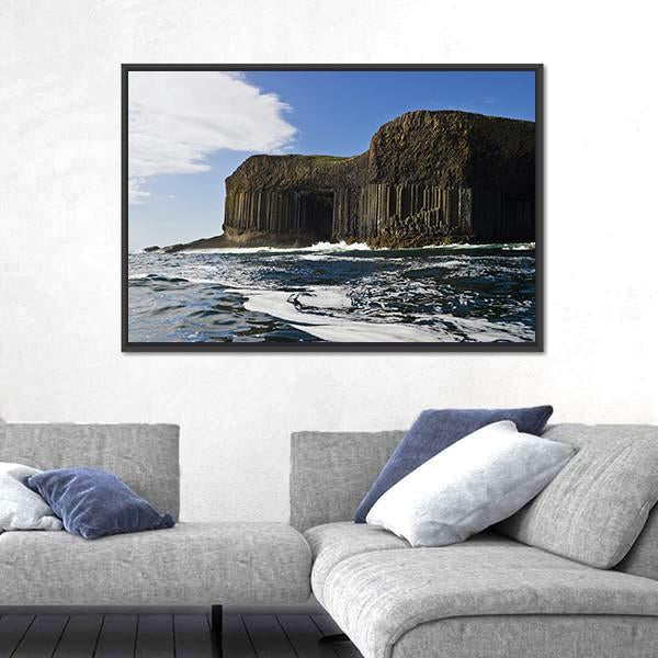 Staffa And Fingal's Cave In Scotland Canvas Wall Art-3 Horizontal-Gallery Wrap-25" x 16"-Tiaracle