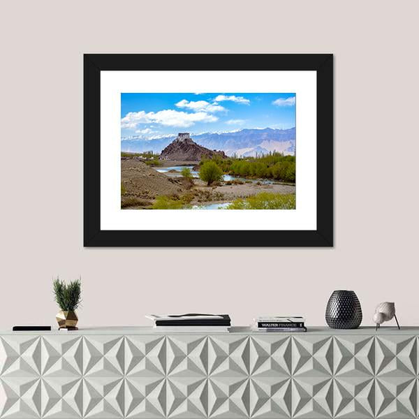 Stakna Monastery In Leh-Ladakh Canvas Wall Art-1 Piece-Framed Print-20" x 16"-Tiaracle