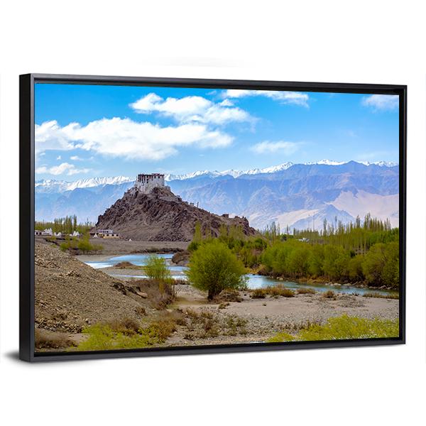 Stakna Monastery In Leh-Ladakh Canvas Wall Art-3 Horizontal-Gallery Wrap-25" x 16"-Tiaracle