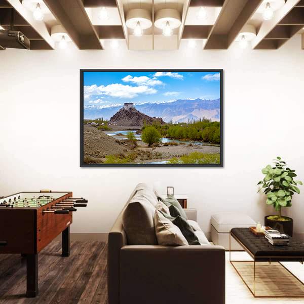 Stakna Monastery In Leh-Ladakh Canvas Wall Art-3 Horizontal-Gallery Wrap-25" x 16"-Tiaracle