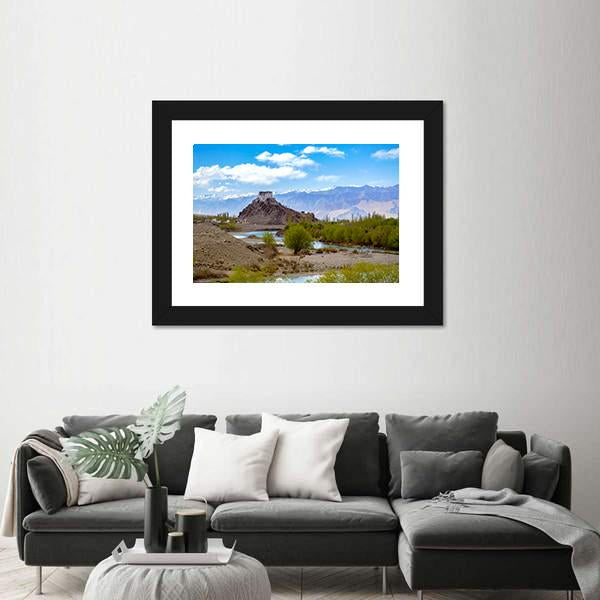 Stakna Monastery In Leh-Ladakh Canvas Wall Art-3 Horizontal-Gallery Wrap-25" x 16"-Tiaracle