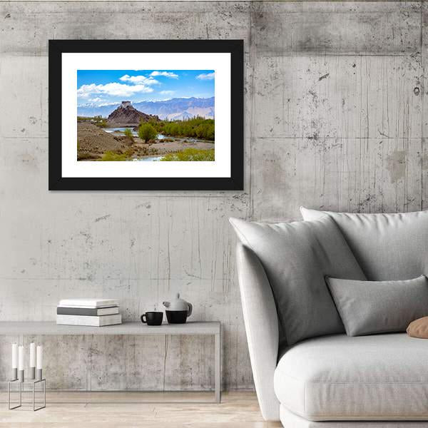 Stakna Monastery In Leh-Ladakh Canvas Wall Art-3 Horizontal-Gallery Wrap-25" x 16"-Tiaracle