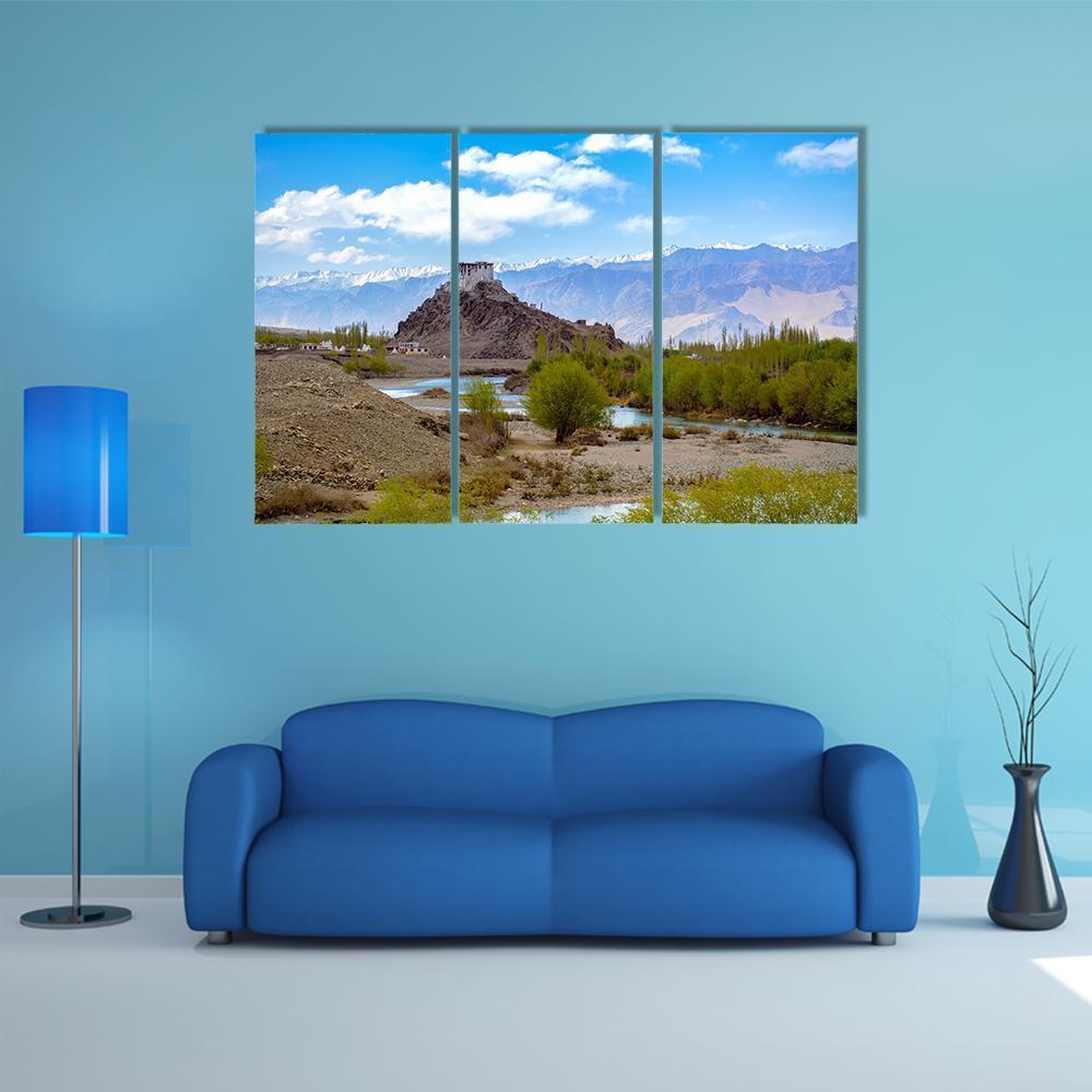 Stakna Monastery In Leh-Ladakh Canvas Wall Art-3 Horizontal-Gallery Wrap-37" x 24"-Tiaracle