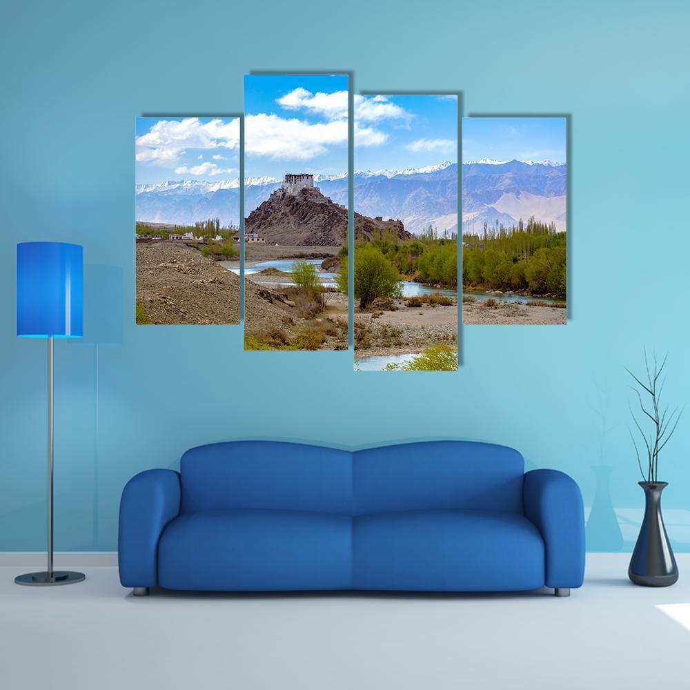 Stakna Monastery In Leh-Ladakh Canvas Wall Art-4 Pop-Gallery Wrap-50" x 32"-Tiaracle