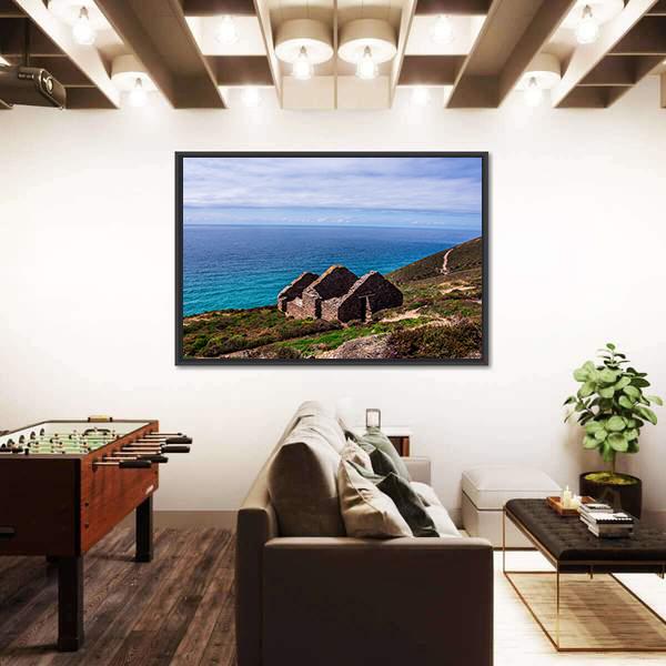 Stamps And Wheel Engine House Ruins In UK Canvas Wall Art-3 Horizontal-Gallery Wrap-25" x 16"-Tiaracle
