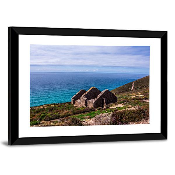 Stamps And Wheel Engine House Ruins In UK Canvas Wall Art-3 Horizontal-Gallery Wrap-25" x 16"-Tiaracle