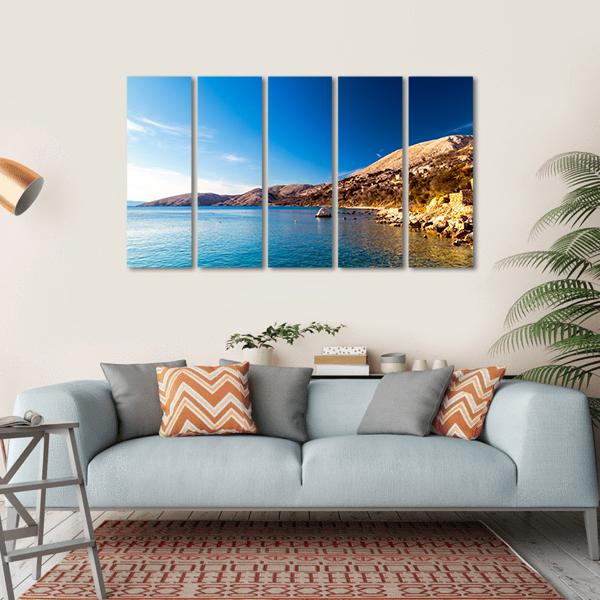 Stara Baska Village In Krk Island Canvas Wall Art-5 Horizontal-Gallery Wrap-22" x 12"-Tiaracle