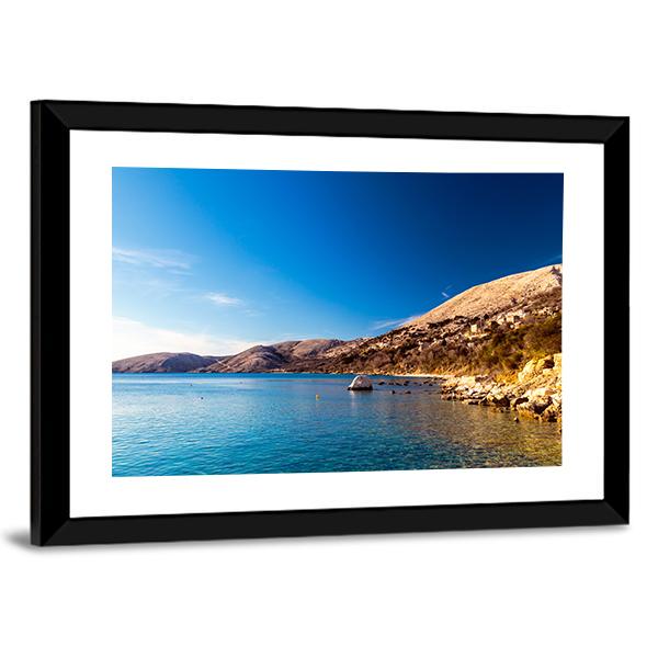 Stara Baska Village In Krk Island Canvas Wall Art-3 Horizontal-Gallery Wrap-25" x 16"-Tiaracle