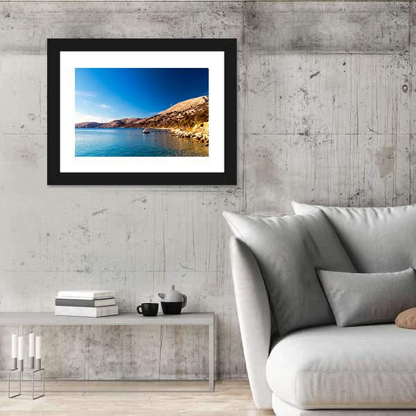 Stara Baska Village In Krk Island Canvas Wall Art-3 Horizontal-Gallery Wrap-25" x 16"-Tiaracle