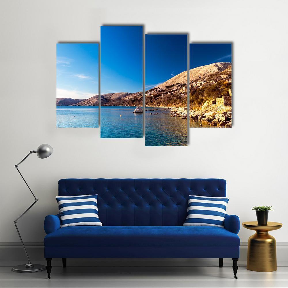 Stara Baska Village In Krk Island Canvas Wall Art-4 Pop-Gallery Wrap-50" x 32"-Tiaracle