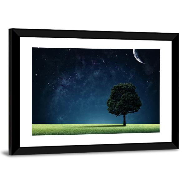 Starry Night Vertical Canvas Wall Art-3 Vertical-Gallery Wrap-12" x 25"-Tiaracle