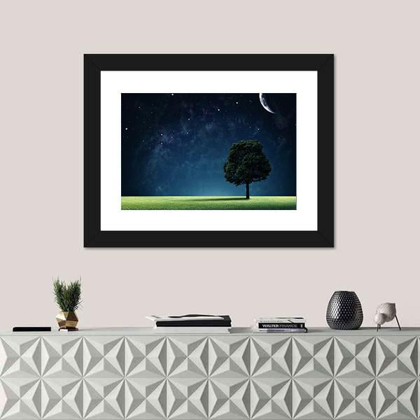 Starry Night Vertical Canvas Wall Art-3 Vertical-Gallery Wrap-12" x 25"-Tiaracle