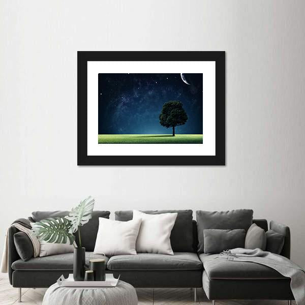 Starry Night Vertical Canvas Wall Art-3 Vertical-Gallery Wrap-12" x 25"-Tiaracle
