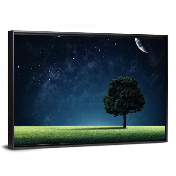 Starry Night Vertical Canvas Wall Art-3 Vertical-Gallery Wrap-12" x 25"-Tiaracle